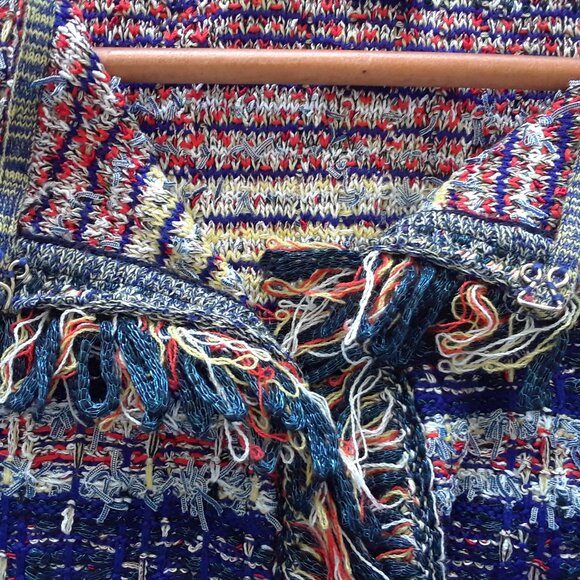 St. John Metallic Tweed Fringe Jacket Size 14 - Picture 13 of 13